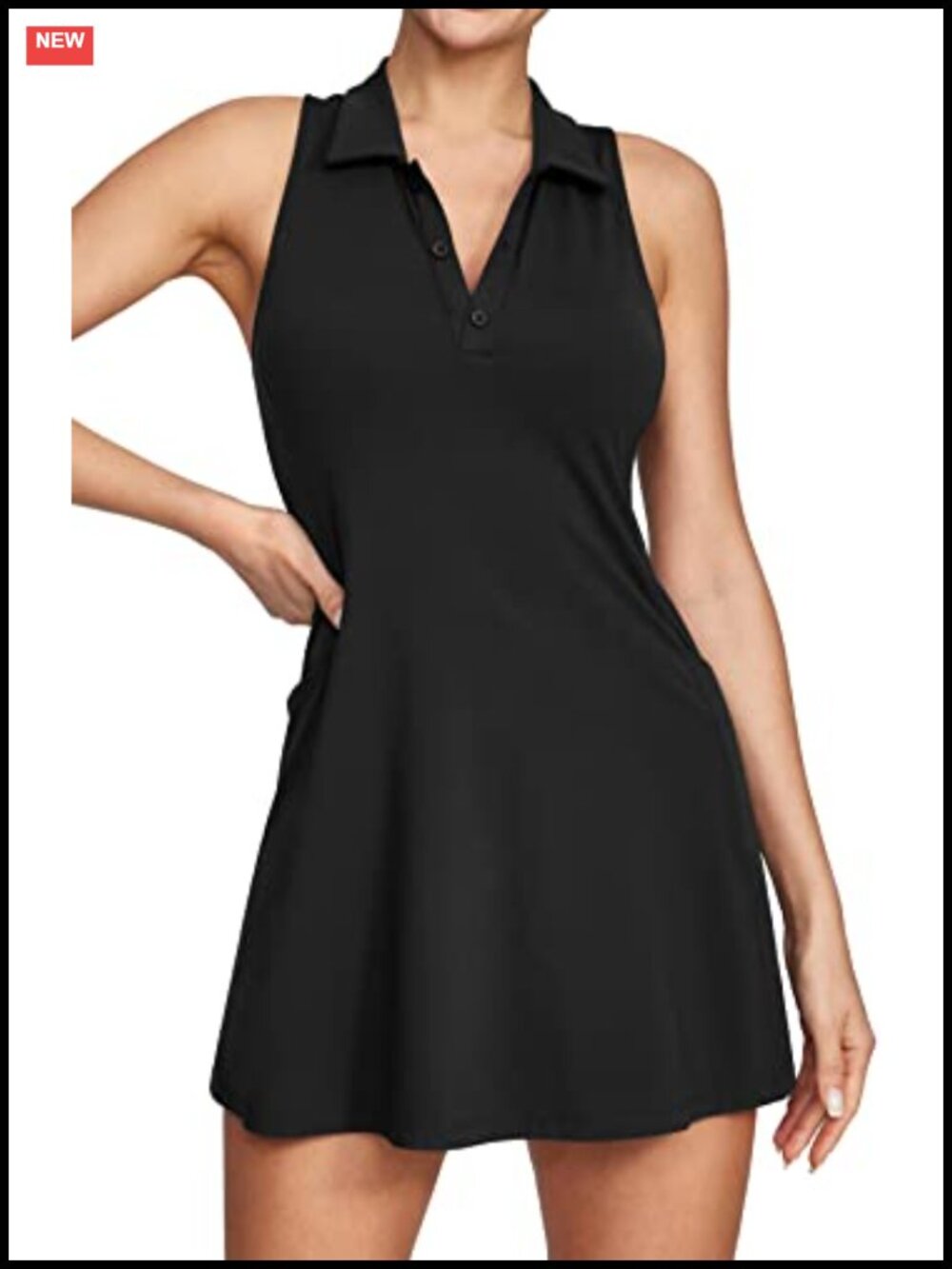 Tennis Golf Dress with Shorts Built-in Bra Athletic Workout Dress Pockets